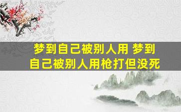 梦到自己被别人用 梦到自己被别人用枪打但没死